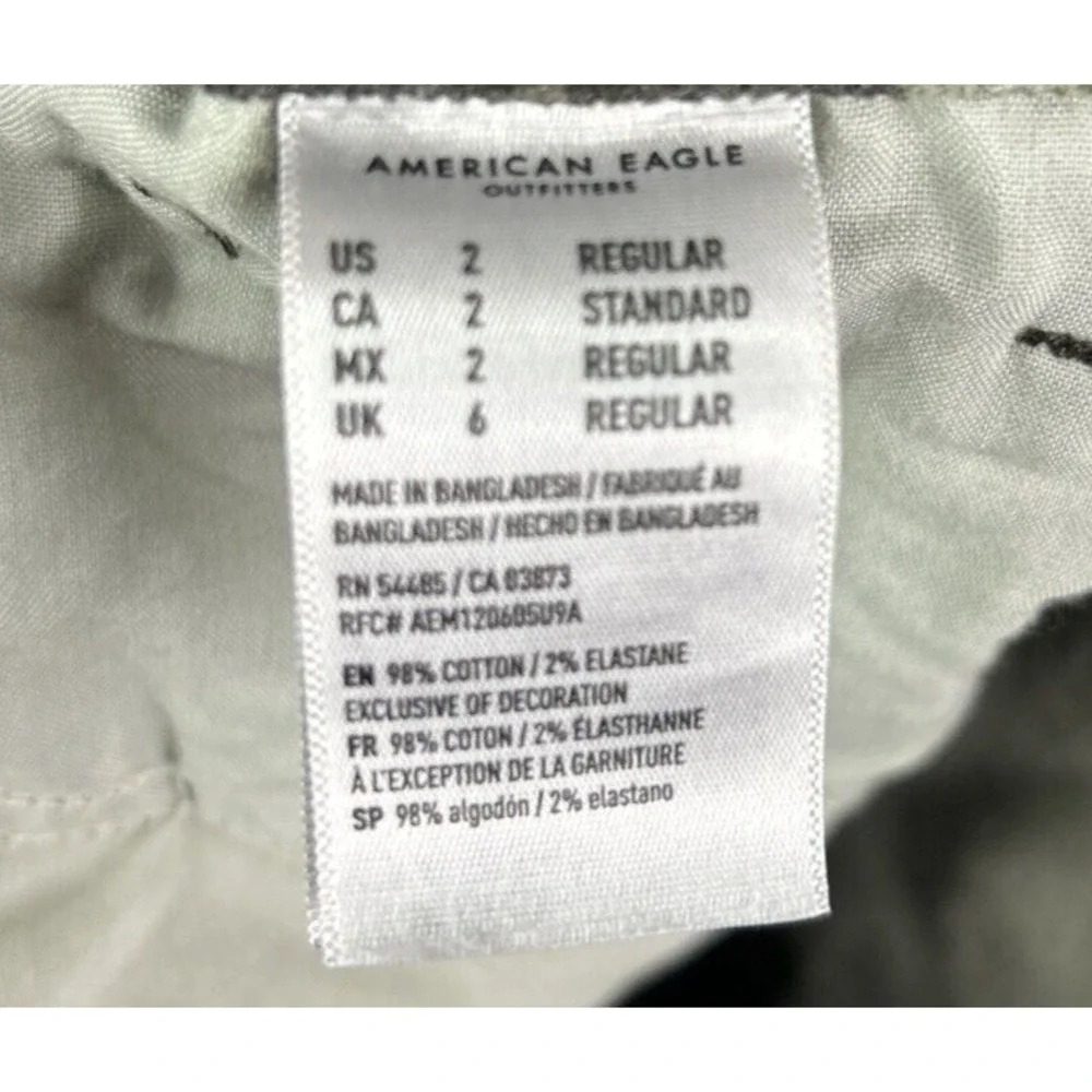 American‎ Eagle Women's 2 Camo Mom Jeans Mid-Rise Corduroy Cotton Blend Grunge